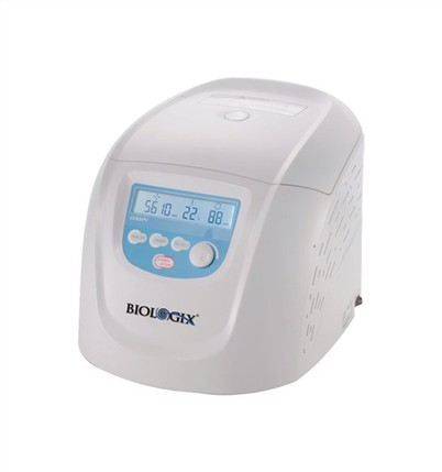 Høyhastighets mikrosentrifuge med fire forskjellige rotorer er tilgjengelige