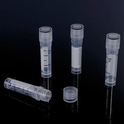 Kryogene hetteglass-1,5 ML (47,5 mm, selvstående), med et skriveområde og svarte graderingsmerker